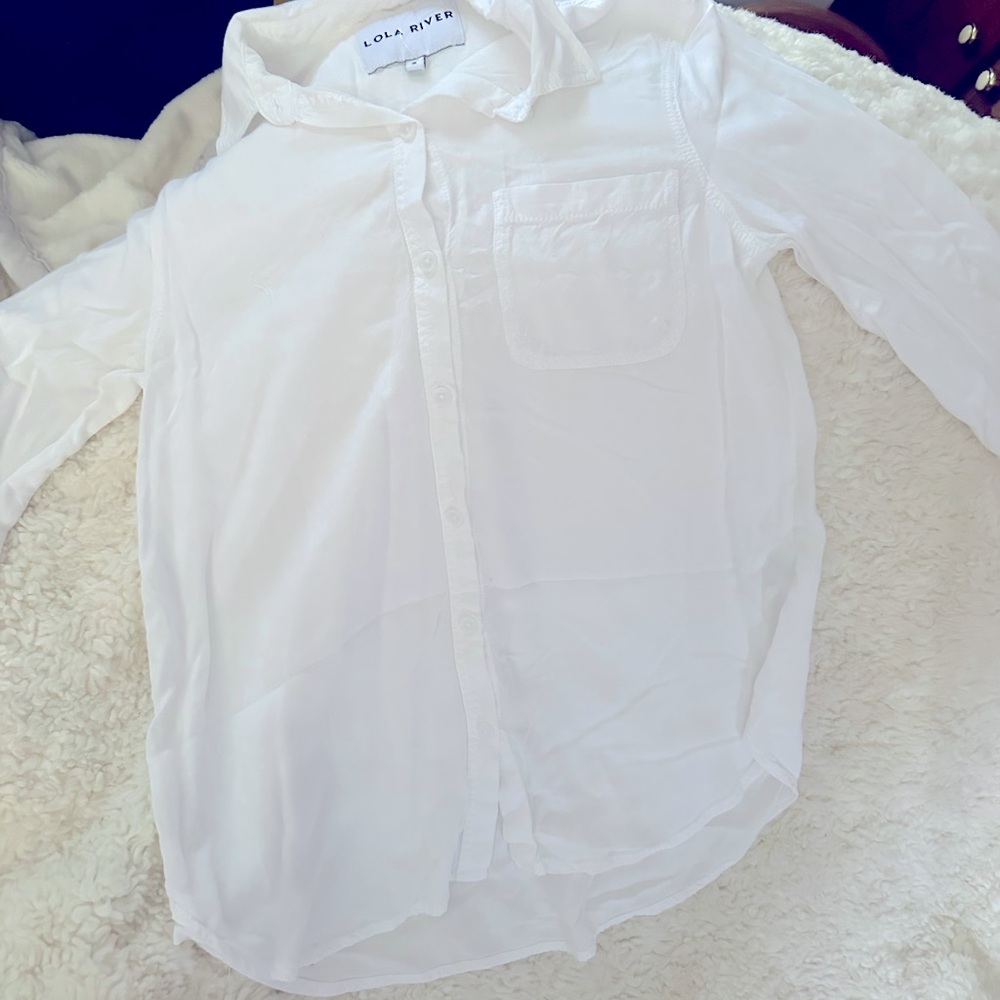Lola river sheer white button down